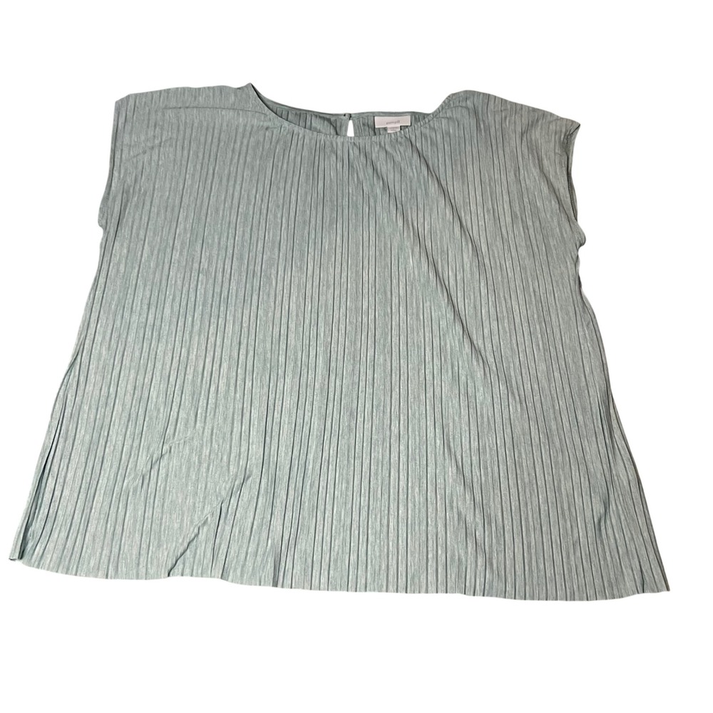 Pure Jill J. Jill Pleated Cap Sleeve Top Sage Green Petite Large Keyhole Back